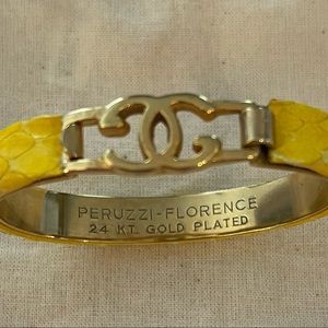 Authentic 80’s Leather Bright Yellow Gucci Bracelet.
